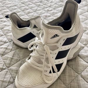 Adidas Stabil Volleyball Shoes - White, Gray, Black- Size 5, Excellent Condition